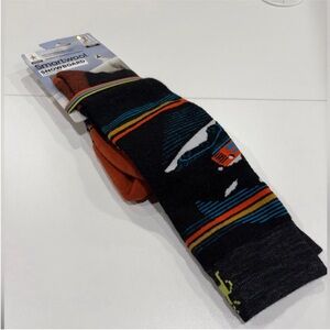 Smartwool Men's XL Snowboard Piste Machine Over The Calf Socks Black Yellow